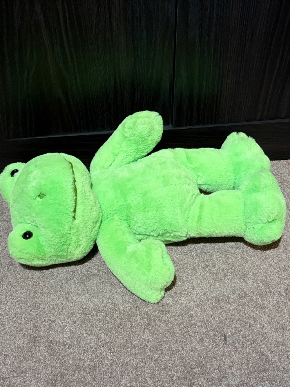 Green Plush Frog Stuffed Animal - Soft Plush Toy - Picture 3 of 5